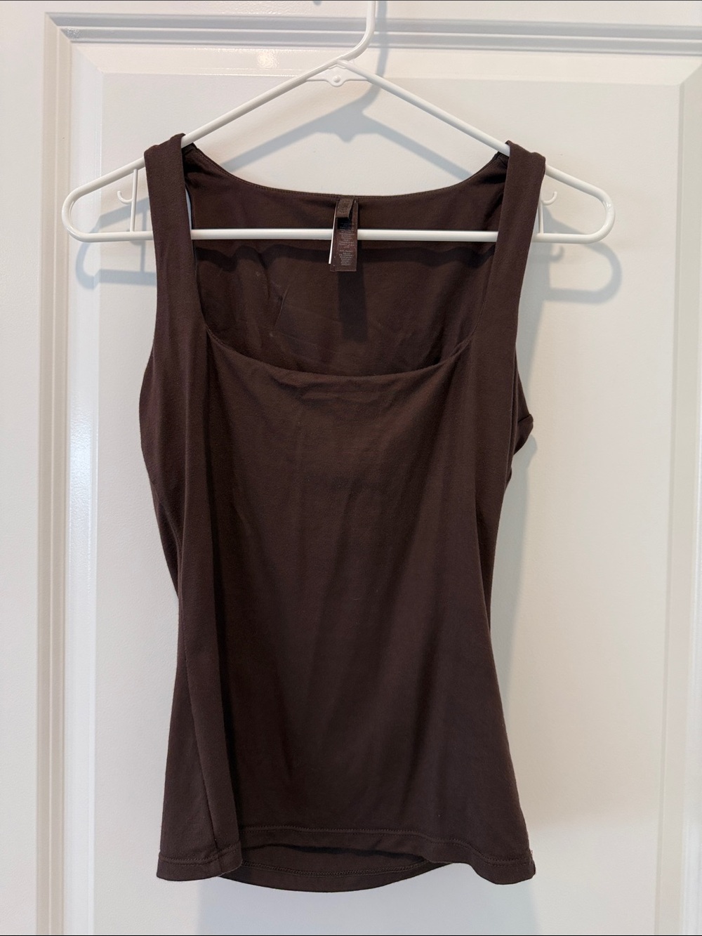 SKIMS Chocolate Brown Square Neck Tank Top